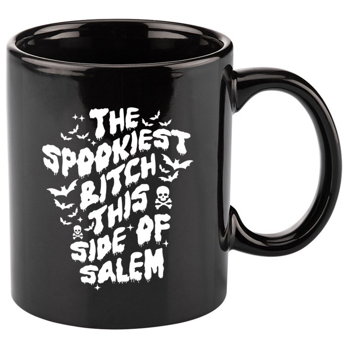 The Spookiest Bitch This Side Of Salem Halloween 11oz C Handle Ceramic Mug