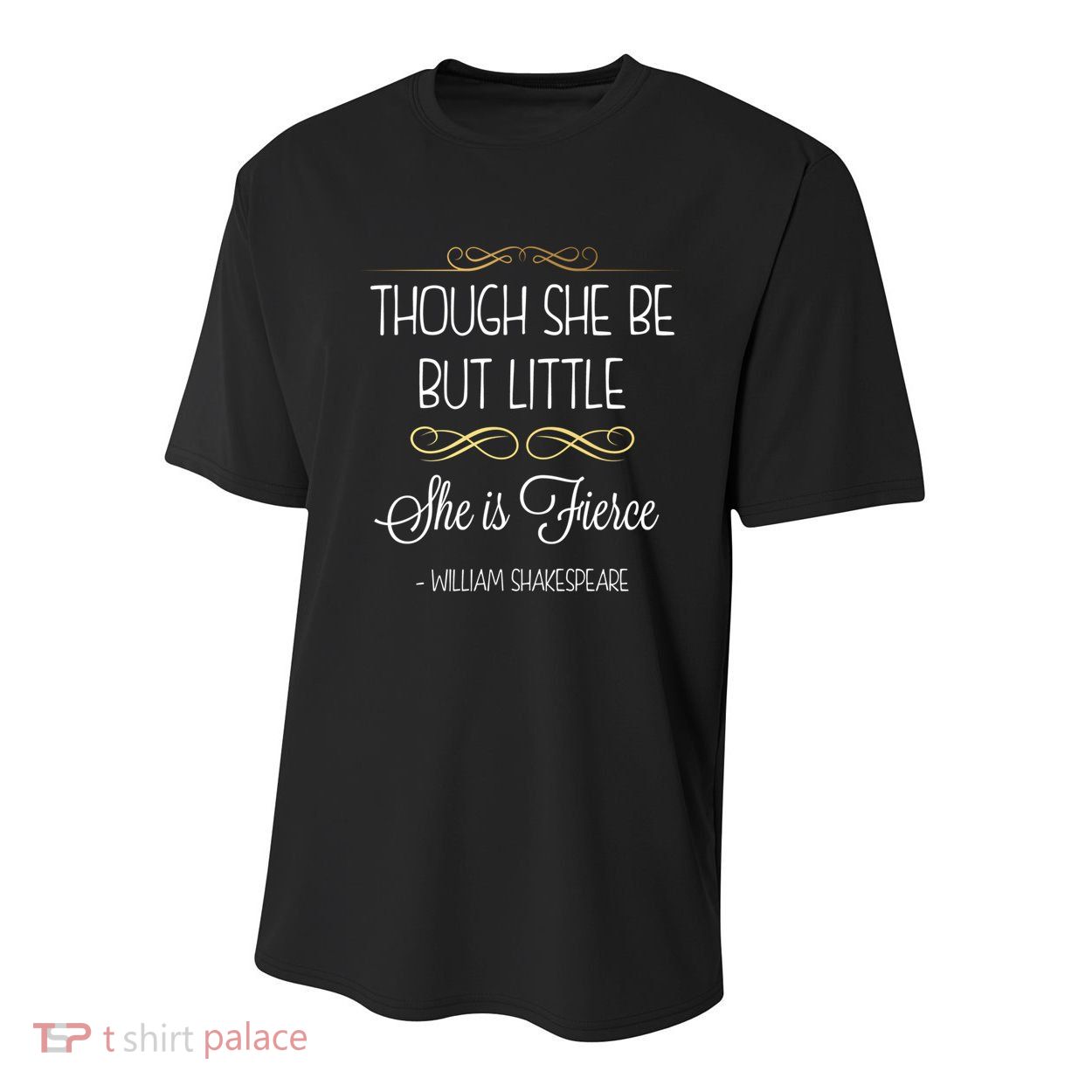 Though She Be But Little She Is Fierce Shakespeare Gift Youth Performance Sprint T-Shirt