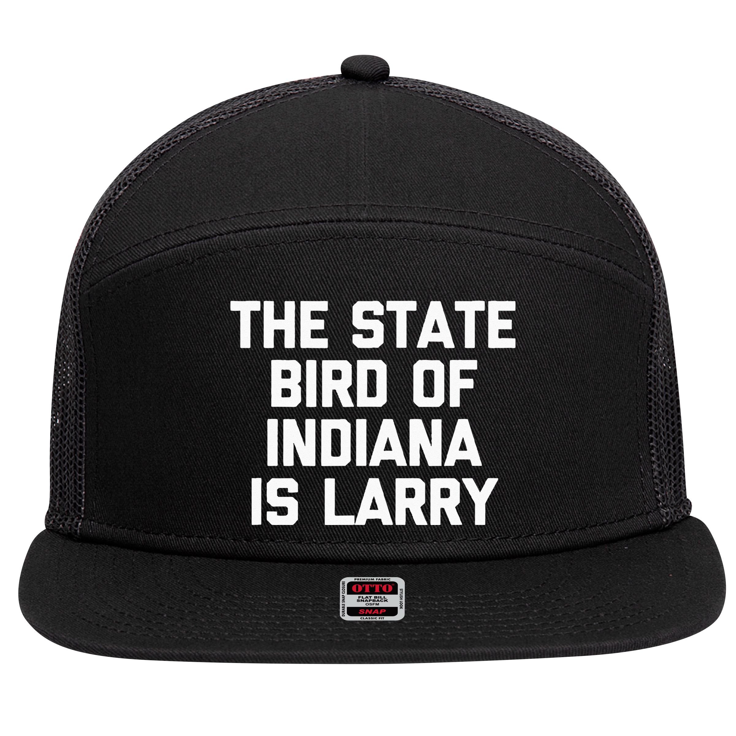 The State Bird Of Indiana Is Larry Funny Basketball 7 Panel Mesh Trucker Snapback Hat