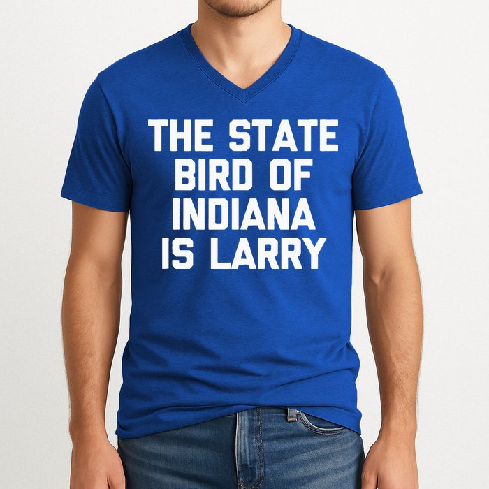 The State Bird Of Indiana Is Larry Funny Basketball V-Neck T-Shirt