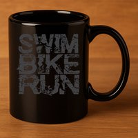 Triathlon Swim Bike Run Triathlete 11oz C Handle Ceramic Mug