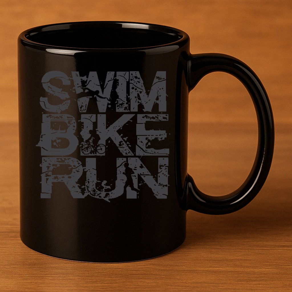 Triathlon Swim Bike Run Triathlete 11oz C Handle Ceramic Mug