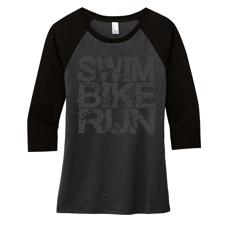 Triathlon Swim Bike Run Triathlete Women's Tri-Blend 3/4-Sleeve Raglan Shirt