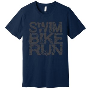 Triathlon Swim Bike Run Triathlete Premium T-Shirt