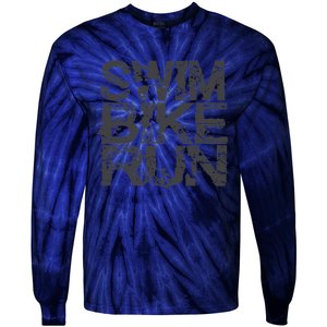 Triathlon Swim Bike Run Triathlete Tie-Dye Long Sleeve Shirt