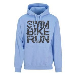 Triathlon Swim Bike Run Triathlete Unisex Surf Hoodie