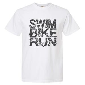 Triathlon Swim Bike Run Triathlete Garment-Dyed Heavyweight T-Shirt