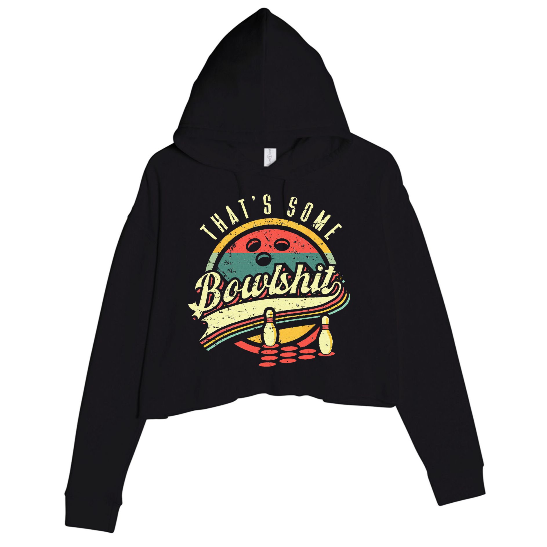 Thats Some Bowlshit Bowling Pun Bowler Crop Fleece Hoodie