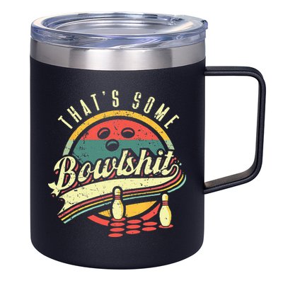 Thats Some Bowlshit Bowling Pun Bowler 12oz Stainless Steel Coffee Mug