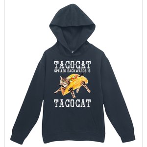 Tacocat Spelled Backward Is Taco Cat Funny Cinco De Mayo Urban Pullover Hoodie