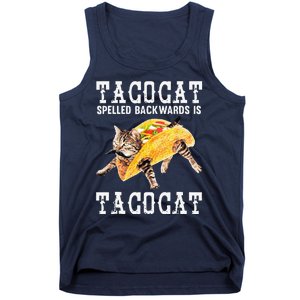 Tacocat Spelled Backward Is Taco Cat Funny Cinco De Mayo Tank Top