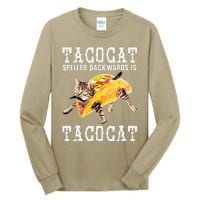 Tacocat Spelled Backward Is Taco Cat Funny Cinco De Mayo Tall Long Sleeve T-Shirt