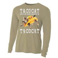 Tacocat Spelled Backward Is Taco Cat Funny Cinco De Mayo Cooling Performance Long Sleeve Crew