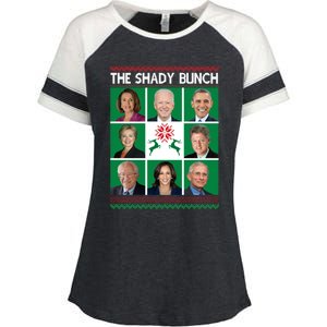 The Shady Bunch Pelosi Biden Obama Kamala Ugly Christmas Gift Enza Ladies Jersey Colorblock Tee