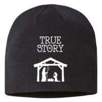 True Story Birth of Christ Nativity Manger Scene Christian  Sustainable Beanie