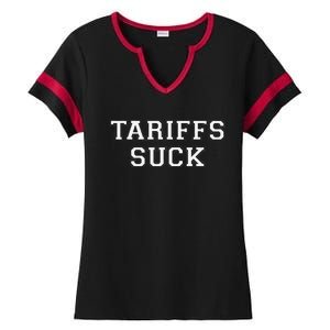 Tariffs Suck Bad Economic Policy Political Protest Ladies Halftime Notch Neck Tee