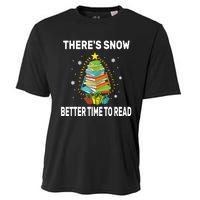 ThereS Snow Better Time To Read Funny Christmas Reader Cooling Performance Crew T-Shirt