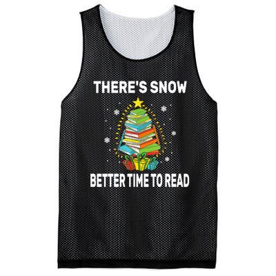 ThereS Snow Better Time To Read Funny Christmas Reader Mesh Reversible Basketball Jersey Tank