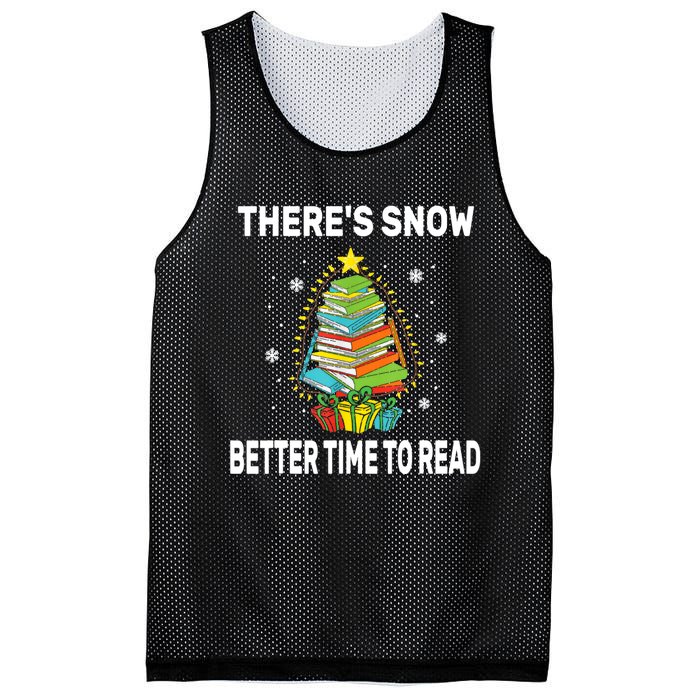 ThereS Snow Better Time To Read Funny Christmas Reader Mesh Reversible Basketball Jersey Tank