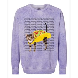 Tacocat Spelled Backwards Is Tacocat Funny Taco Cat Colorblast Crewneck Sweatshirt