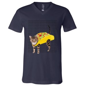 Tacocat Spelled Backwards Is Tacocat Funny Taco Cat V-Neck T-Shirt