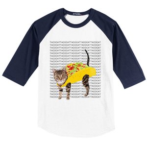 Tacocat Spelled Backwards Is Tacocat Funny Taco Cat Baseball Sleeve Shirt