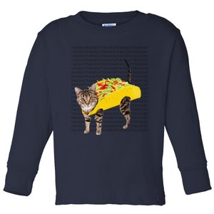 Tacocat Spelled Backwards Is Tacocat Funny Taco Cat Toddler Long Sleeve Shirt