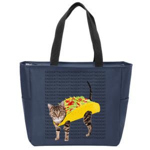 Tacocat Spelled Backwards Is Tacocat Funny Taco Cat Zip Tote Bag