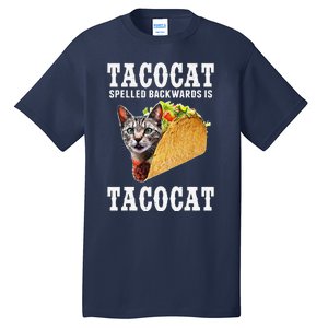 Tacocat Spelled Backwards Is Tacocat Funny Cat Gift Tall T-Shirt