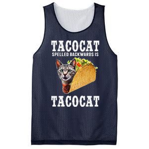 Tacocat Spelled Backwards Is Tacocat Funny Cat Gift Mesh Reversible Basketball Jersey Tank