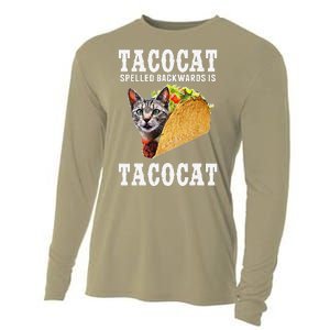 Tacocat Spelled Backwards Is Tacocat Funny Cat Gift Cooling Performance Long Sleeve Crew