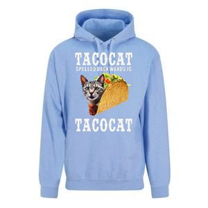 Tacocat Spelled Backwards Is Tacocat Funny Cat Gift Unisex Surf Hoodie