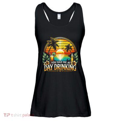 Tropical Sunset Beach Vibes Retro Daytime Beverage .Png Ladies Essential Flowy Tank