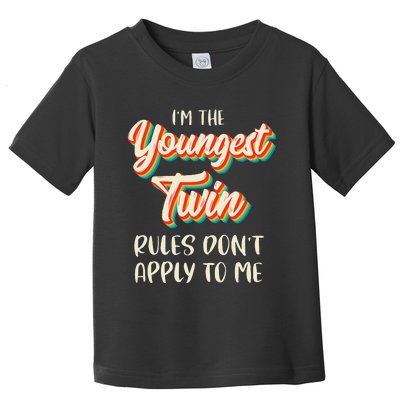 Twins S Birthday Outfit Funny Siblings Youngest Twin Toddler T-Shirt