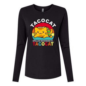 Tacocat Spelled Backward Is Tacocat Funny Womens Cotton Relaxed Long Sleeve T-Shirt