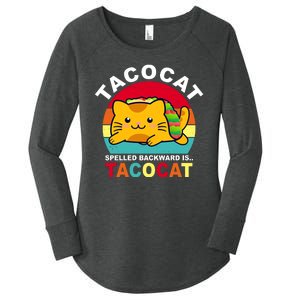 Tacocat Spelled Backward Is Tacocat Funny Women's Perfect Tri Tunic Long Sleeve Shirt