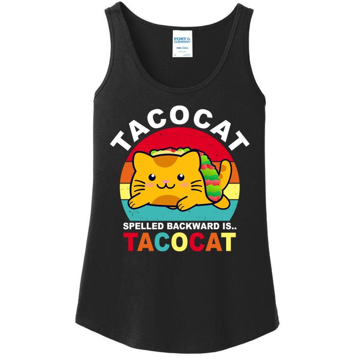 Tacocat Spelled Backward Is Tacocat Funny Ladies Essential Tank