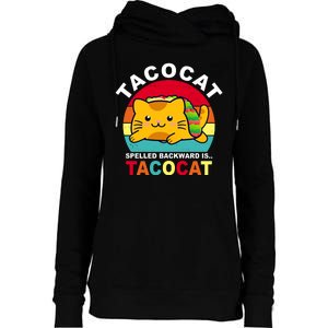 Tacocat Spelled Backward Is Tacocat Funny Womens Funnel Neck Pullover Hood