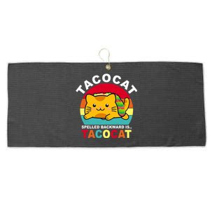 Tacocat Spelled Backward Is Tacocat Funny Large Microfiber Waffle Golf Towel