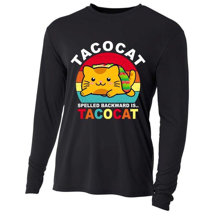 Tacocat Spelled Backward Is Tacocat Funny Cooling Performance Long Sleeve Crew