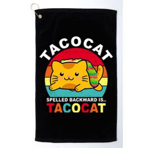 Tacocat Spelled Backward Is Tacocat Funny Platinum Collection Golf Towel