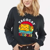 Tacocat Spelled Backward Is Tacocat Funny Cropped Pullover Crew