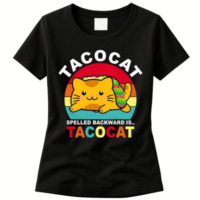 Tacocat Spelled Backward Is Tacocat Funny Womens T-Shirt