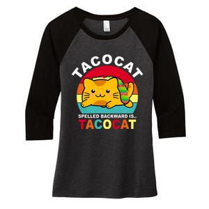 Tacocat Spelled Backward Is Tacocat Funny Women's Tri-Blend 3/4-Sleeve Raglan Shirt