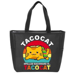 Tacocat Spelled Backward Is Tacocat Funny Zip Tote Bag