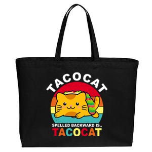 Tacocat Spelled Backward Is Tacocat Funny Cotton Canvas Jumbo Tote