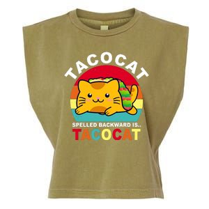 Tacocat Spelled Backward Is Tacocat Funny Garment-Dyed Women's Muscle Tee