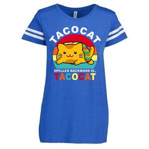 Tacocat Spelled Backward Is Tacocat Funny Enza Ladies Jersey Football T-Shirt