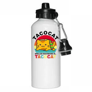 Tacocat Spelled Backward Is Tacocat Funny Aluminum Water Bottle