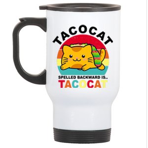 Tacocat Spelled Backward Is Tacocat Funny Stainless Steel Travel Mug